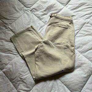 Beige Casual Cotton Jeans